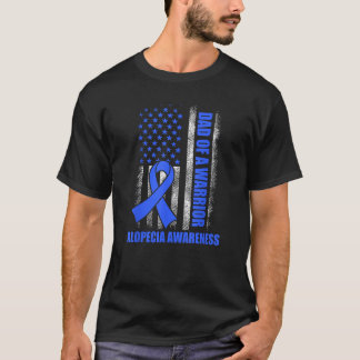 T-shirt Fier Papa D'Un Guerrier Alopecia Sensibiliser Drap