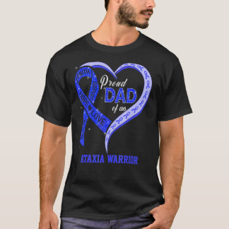T-shirt Fier Papa D'Un Guerrier Ataxia Bleu Ribbon Matchin