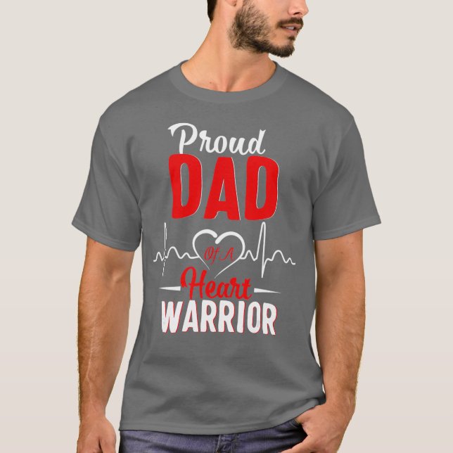 T-shirt Fier papa d'un guerrier du coeur chemise de sensib (Devant)