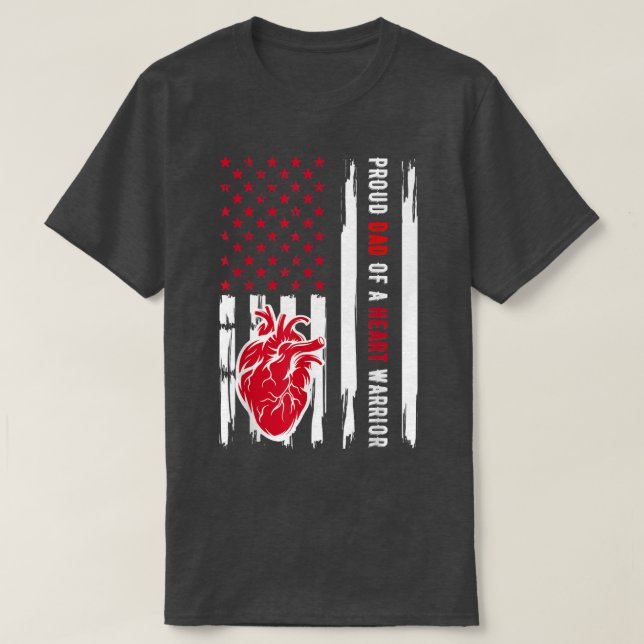 T-shirt Fier Papa D'Un Guerrier Du Coeur Sensibilisation À (Design devant)