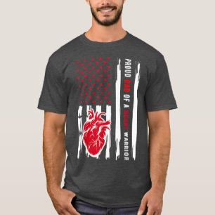 T-shirt Fier Papa D'Un Guerrier Du Coeur Sensibilisation À