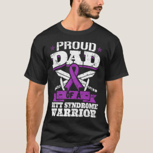 T-shirt Fier Papa D'Un Syndrome De Rett Guerrier Sensibili