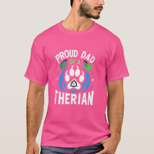 T-shirt Fier Papa D'Un Therian Furries Autre Non Humain F