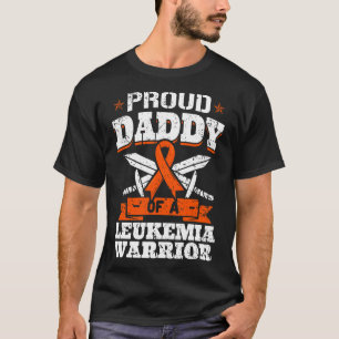 T-shirt Fier Papa D'Une Leucémie Guerrier Papa Sensibilisa