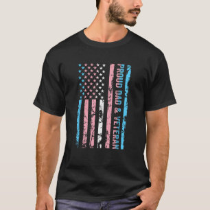 T-shirt Fier papa et vétéran Transgenre papa Supporter