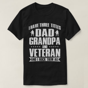 T-shirt Fier papa, grand-père et ancien combattant pour l