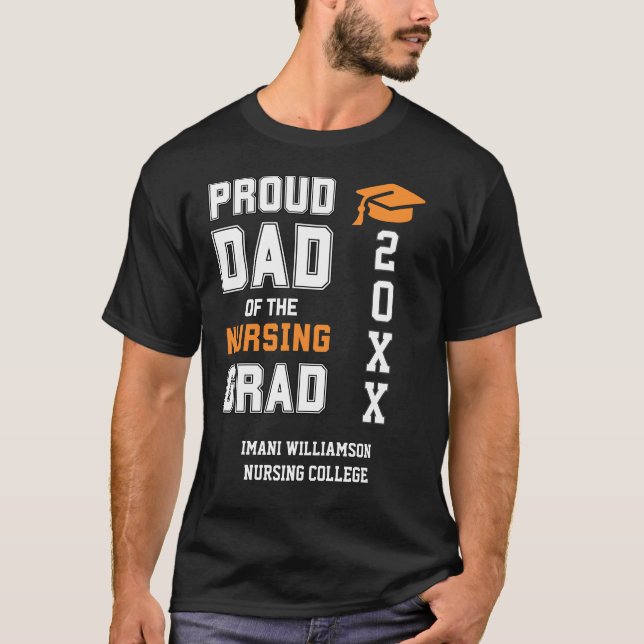 T-shirt Fier Papa NURSING Grad Fête des pères Grad diplôme (Devant)
