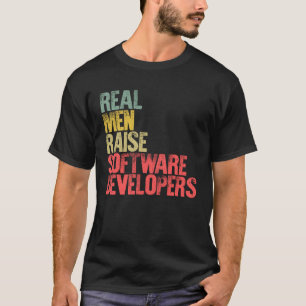 T-shirt Fier Papa Vrais Hommes Élevez Les Développeurs Log