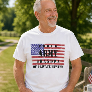 T-shirt Fier Papy de l'Armée Drapeau en Détresse Patriotiq