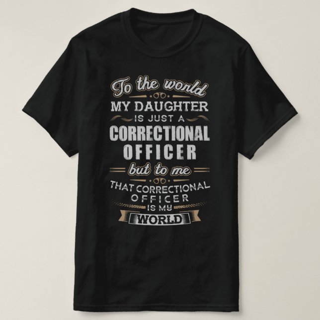 T-shirt Fier Parent d'une femme agente de correction (Design devant)
