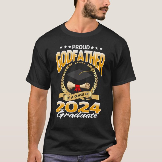 T-shirt Fier Parrain D'Une Classe De 2024 Graduate Gradua (Devant)