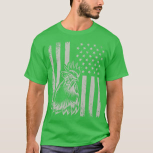 T-shirt Fier Patriotique Coq de poulet fermier Lover Ameri