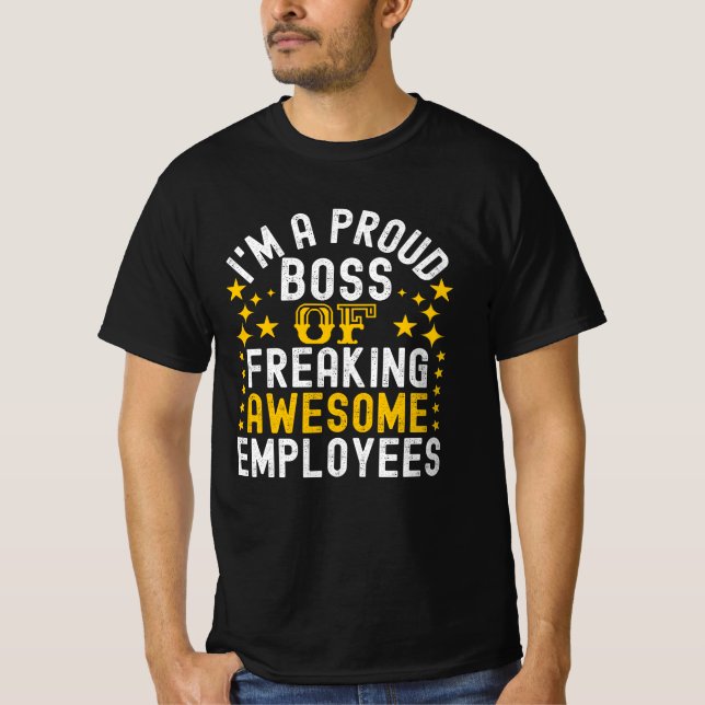 T-shirt Fier Patron De Freiner Des Employés Géniaux (Devant)