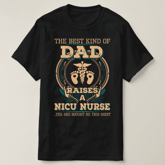 T-shirt Fier père de l'infirmière de la NICU (Design devant)