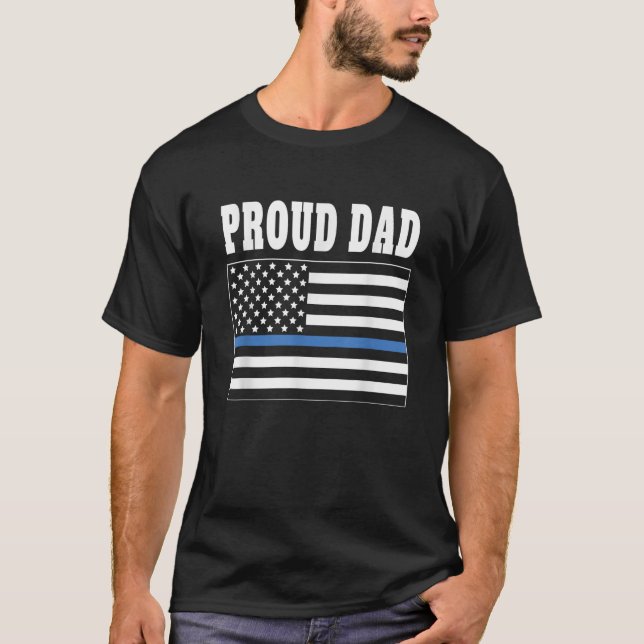 T-shirt Fier père de l'officier de police application de l (Devant)