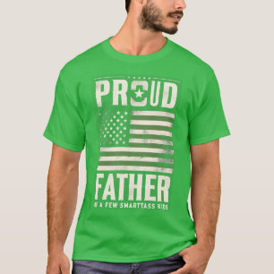 T-shirt Fier Père De Quelques Enfants Smartass Drapeau Amé