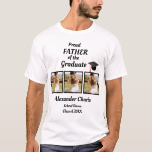 T-shirt Fier Père du diplômé 3 nom de la photo