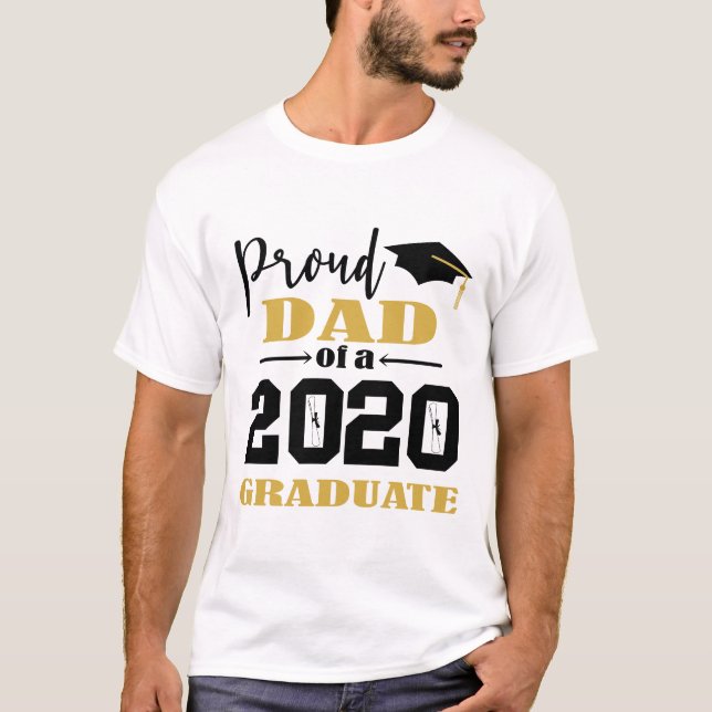 T-shirt Fier père d'un diplômé de 2020 (Devant)