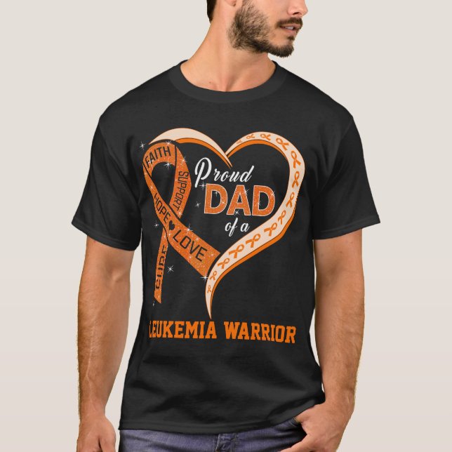 T-shirt Fier Père D'Un Guerrier De Leucémie (Devant)