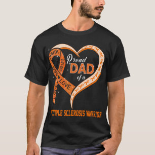 T-shirt Fier Père D'Un Guerrier De Sclérose En Plain
