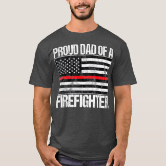 T-shirt Fier père d'un pompier Parent pompier