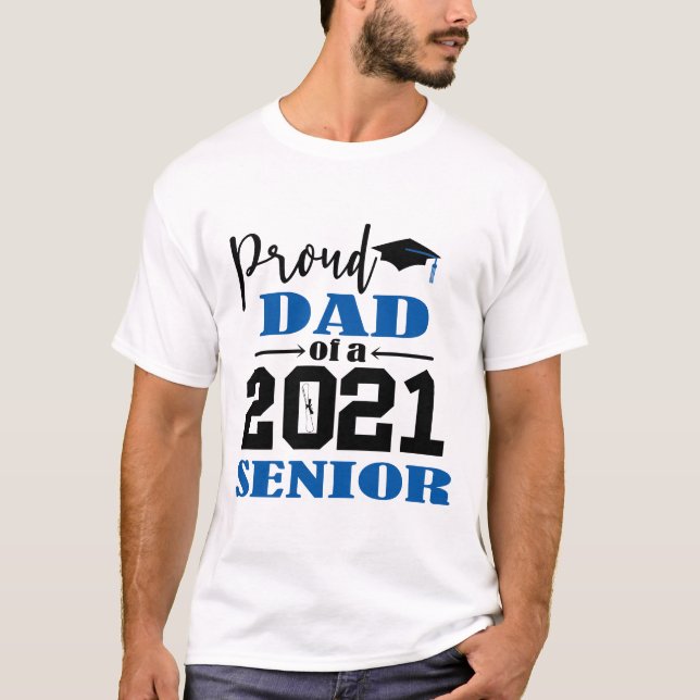 T-shirt Fier père d'un senior 2021 (Devant)