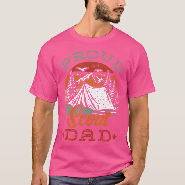 T-shirt Fier Père Scout Pour Un Chef De Camp Jeunesse (Devant)