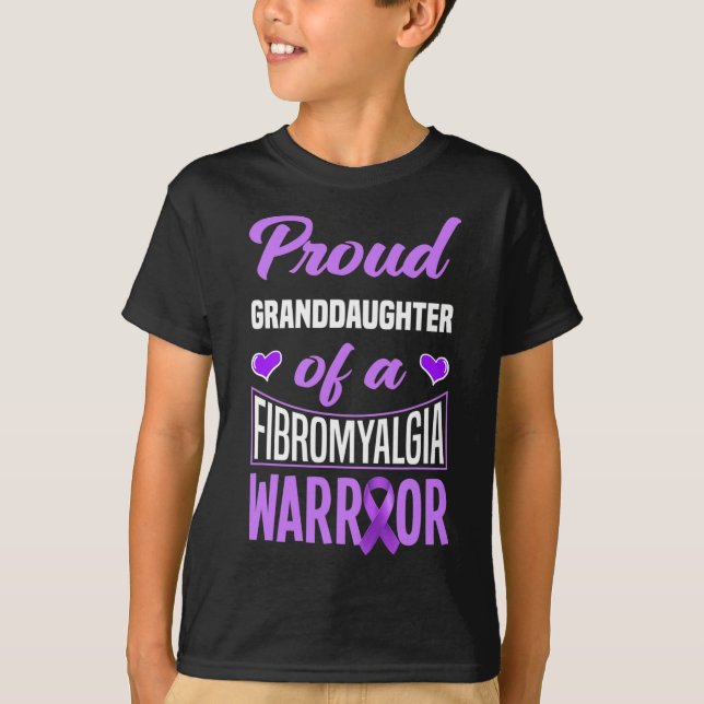 T-shirt Fier Petite-Fille D'Un Guerrier Fibromyalgique 1 (Devant)
