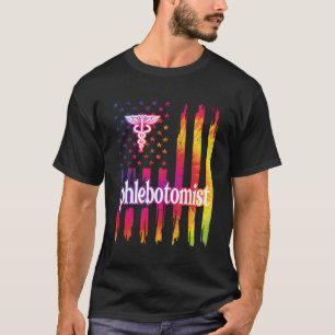 T-shirt Fier Phlebotomiste US Drapeau Phlebotomie