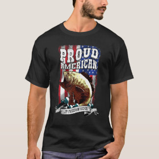 T-shirt Fier poisson américain flotte aux USA Drapeau lais