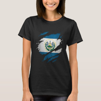 T-shirt Fier salvadorien Drapeau d'El Salvador déchiré