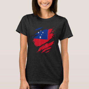 T-shirt Fier Samoan Shirts arraché Samoa Drapeau