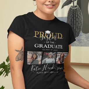 T-shirt Fier Soeur de la collage photo de l'étudiant T-shi