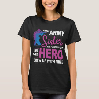 T-shirt Fier Soeur de l'Armée de terre ne rencontre jamais
