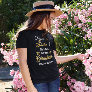 T-Shirt Fier Soeur du Diplômé Nom   Diplôme scolaire