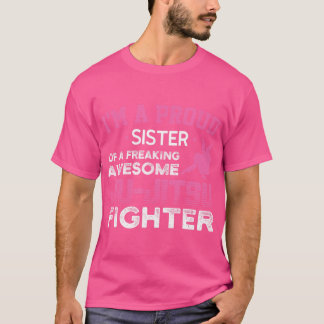 T-shirt Fier Soeur D'Un Combattants Jiu-Jitsu Jiu-Jitsu