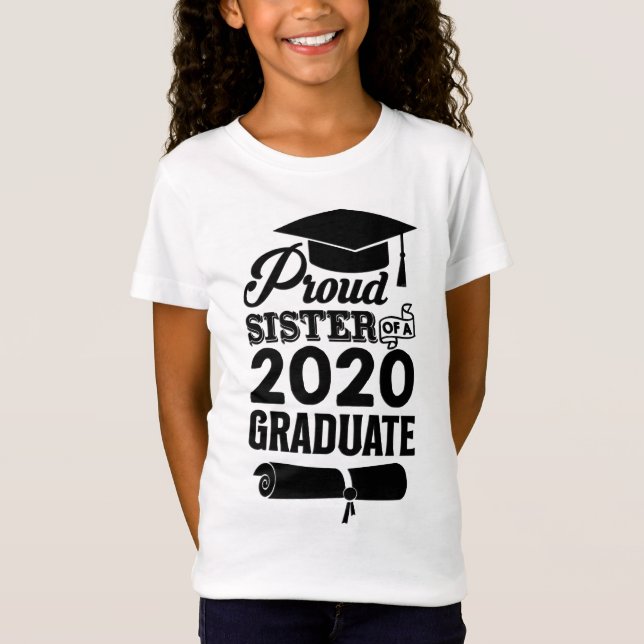 T-Shirt Fier Soeur D'Un Diplômé De 2020 (Devant)