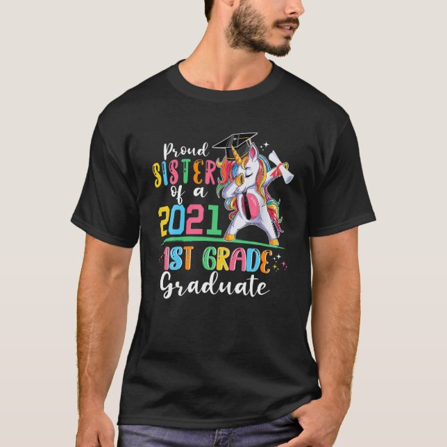 T-shirt Fier Soeur D'Un Diplômé De 2E Année 2021 (Devant)