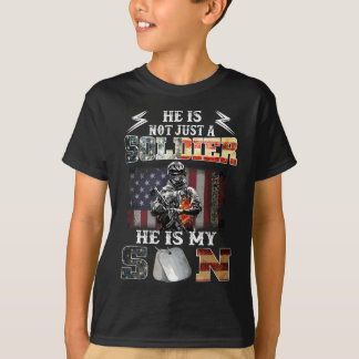 T-shirt Fier Soldat Armée Parents Maman Papa Papa Il Est M