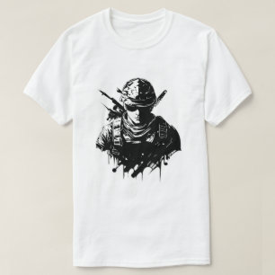 T-Shirt Fier Soldat – Honneur, Courage & Force 