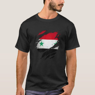 T-shirt Fier Syrien Drapeau Syrien Déchiré Déchiqueté