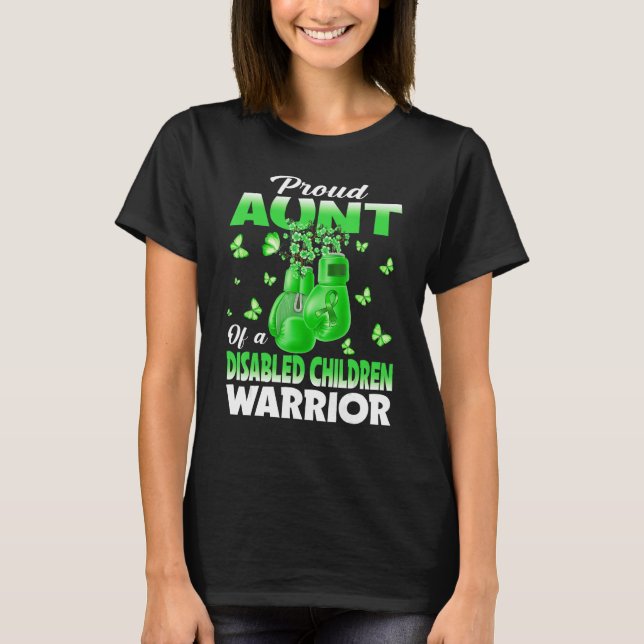T-shirt Fier Tante D'Enfants Handicapés Guerriers (Devant)