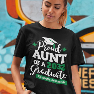 T-shirt Fier Tante d'un 2023 diplômé noir vert goût