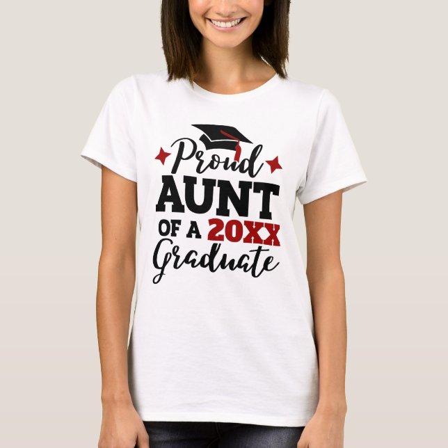 T-shirt Fier Tante d'un diplômé de 2022 noir rouge goût T- (Devant)