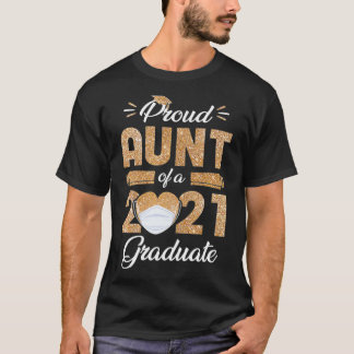 T-shirt Fier Tante D'Une Classe De 2021 Masque Visage Dipl