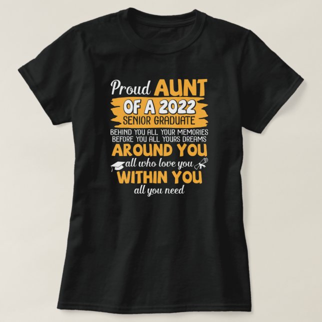 T-shirt Fier Tante D'Une Nièce De Diplômée De 2022 Nephew (Design devant)