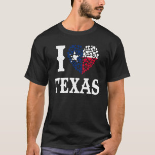 T-shirt Fier Texan Patriotique Texas Drapeau Coeur Texas