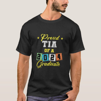 T-shirt Fier Tia D'Une Classe De Diplômés De 2024 De 2024 