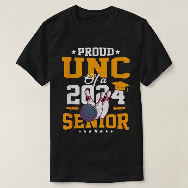 T-shirt Fier Unc D'Un Diplômé Supérieur De Bowling 2024 (Design devant)