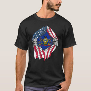 T-shirt Fier Usa Accueil Pays Patriotique État Drapeau Pen